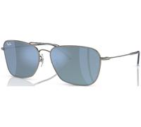 Ray-Ban Unisex Sunglass RBR0102S Caravan Reverse - Color del Marco: Gunmetal, Color de la Lente: Azul Claro