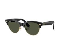 Ray-Ban Clubmaster - Gafas de sol, montura negra sobre oro, lentes verdes, protección UV, almohadillas ajustables para la nariz (0RB2341-9013154)