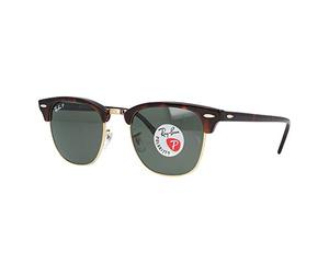Ray-Ban CLUBMASTER - Lentes de sol polarizados RB3016 990/58 de 51 mm con cristales rojos y verdes