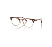 Ray-Ban Clubmaster Optics Marrón A Rayas Montura Transparente Lentes Polarizado 51-21