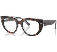 Ray-Ban Marcos cuadrados para gafas graduadas Doreen Rx5586 para mujer, Dark Havana en lente multicolor/demo, 50 mm