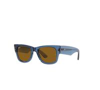 Ray - Ban Unisex RB0840S MEGA WAYFARER 668073 Gafas de sol Acetato Azul Marrón Cuadrada Normal