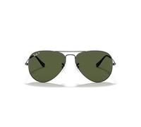 Ray-Ban - Gafas de Sol Aviador Aviator Large Metal, Gunmetal Crystal Green Polarized, 58