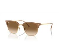 Ray-Ban Gafas de sol cuadradas Rb4416 New Clubmaster para mujer, Beige sobre dorado/marrón degradado, 53 mm