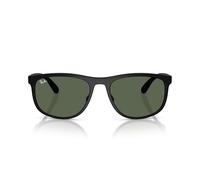 Ray-Ban Gafas de sol cuadradas unisex Rb4468 Liteforce, Negro arena/verde oscuro, 59 mm