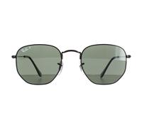 Ray-Ban Gafas de Sol Hexagonal RB3548N 002/58 Pulido Negro Verde Polarizado