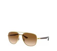Ray - Ban Unisex Ray - Ban RB3683 001/51 Gafas de sol Metal Oro Marrón Cuadrada Normal Sombreado