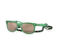 Ray-Ban Unisex Sunglass RB9052S New Wayfarer Kids - Color del Marco: Verde Ópalo, Color de la Lente: Dorado oscuro