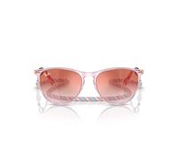 Ray-Ban Gafas de sol redondas RJ9060S Erika para niños, violeta transparente/transparente degradado rojo espejado, 50 mm