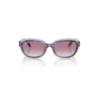 Ray-Ban Gafas de sol Rj9081s con diseño de mariposa para niño, Violeta a rayas sobre violeta transparente/gris degradado, 48 mm