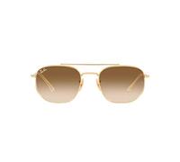 Ray-Ban Gafas de sol unisex con montura dorada, lentes marrones, 54 mm