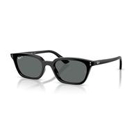 Ray-Ban Gafas de sol unisex con montura negra, lentes polares gris oscuro, 53 mm