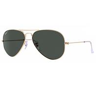 Ray-Ban Gold Arista Aviator Sunglasses With Green G15 Polarised Lens (55mm)