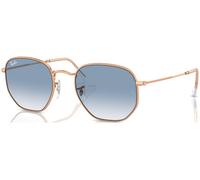 Ray - Ban Unisex RB3548 HEXAGONAL 92023F Gafas de sol Metal Oro Azul Geométrico Normal Sombreado
