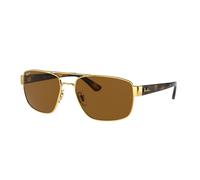 Ray - Ban Hombre Ray - Ban RB3663 001/57 Gafas de sol Metal Oro Marrón Geométrico Polarizado