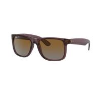 Ray-Ban Hombre Sunglass Justin Classic - Color del Marco: Marrón oscuro transparente, Color de la Lente: Polarizadas Marron