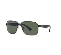 Ray-Ban Hombre Sunglass RB3516 - Color del Marco: Negro, Color de la Lente: Verde