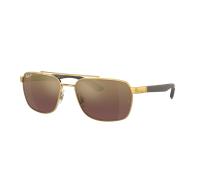 Ray-Ban Hombre Sunglass RB3701 Polarized+ Lenses - Color del Marco: Oro Arista, Color de la Lente: Polarizadas+ en Morado y Dorado