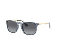 Ray-Ban Hombre Sunglass RB4187F Chris - Color del Marco: Azul Transparente, Color de la Lente: Polarized Gris