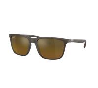 Ray-Ban Hombre Sunglass RB4385 Polarized+ Lenses - Color del Marco: Marrón, Color de la Lente: Polarizadas+ en Dorado y Marrón