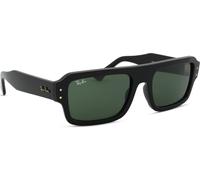 Ray-Ban Rb4454 Lukas - Gafas de sol rectangulares, Negro/Verde, 56 mm