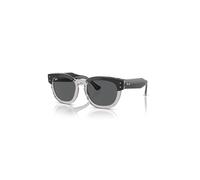 Ray-Ban Mega Hawkeye Gafas De Sol Gris Oscuro Sobre Gris Transparente Montura Gris Lentes 53-21