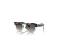 Ray-Ban Mega Hawkeye Gafas De Sol Havana Sobre Verde Transparente Montura Gris Lentes Polarizado 53-21