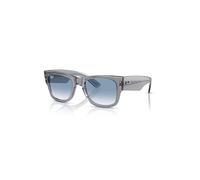 Ray-Ban Mega Wayfarer Gafas De Sol Gris Transparente Montura Azul Lentes 51-21