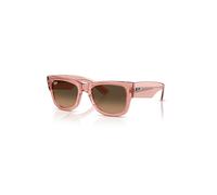 Ray-Ban Mega Wayfarer Gafas De Sol Rosa Transparente Montura Marrón Lentes 51-21