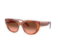 Ray-Ban Mujer Sunglass Doreen - Color del Marco: Rojo Habana sobre transparente multicolor, Color de la Lente: Rosa y marrón degradado