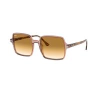 Ray-Ban Mujer Sunglass RB1973 Square II - Color del Marco: Marrón Transparente, Color de la Lente: Marrón Claro Degradado