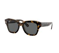 Ray-Ban Mujer Sunglass RB2186 State Street - Color del Marco: Havana sobre marrón transparente, Color de la Lente: Gris Oscuro