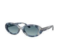 Ray-Ban Mujer Sunglass RB2223F - Color del Marco: Opal Blue Havana, Color de la Lente: Azul Degradad Gris