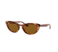 Ray-Ban Nina Gafas De Sol Habana A Rayas Montura Marrón Lentes 54-18