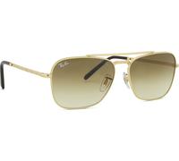 Ray - Ban Unisex Ray - Ban RB3636 NEW CARAVAN 001/51 Gafas de sol Metal Oro Marrón Cuadrada Normal Sombreado
