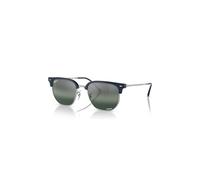 Ray-Ban New Clubmaster Polarized+ Lenses Gafas De Sol Plateado Montura Azul Lentes Polarizado 51-20