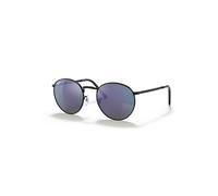 Ray-Ban New Round Gafas De Sol Negro Montura Azul Lentes 53-21
