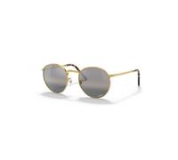 Ray-Ban New Round Gafas De Sol Oro Montura Plateado Lentes Polarizado 50-21