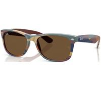 Ray-Ban Unisex Sunglass RB2132 New Wayfarer Classic - Color del Marco: Camuflaje marrón y azul, Color de la Lente: Marrón Oscuro