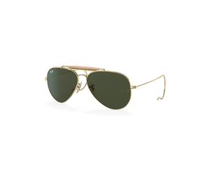 Ray-Ban Outdoorsman Gafas De Sol Oro Arista Montura Verde Lentes 58-14