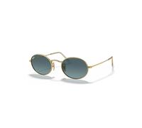 Ray-Ban Oval Metal Gafas De Sol Oro Arista Montura Azul Lentes 51-21