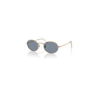 Ray-Ban Oval Metal Gafas De Sol Rose Gold Montura Azul Lentes Polarizado 54-21