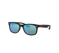 Ray-Ban RAYBAN JUNIOR - Gafas de sol rectangulares para niños Mod. 9052S Sun 0Rj9052S 100S55 48, 48, color negro mate/azul, Negro mate/azul emirror, 48