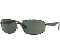 Ray - Ban Hombre RB3527 006/71 Gafas de sol Metal Negro Verde Cuadrada Normal