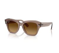 Ray - Ban Unisex Ray - Ban RB2186 STATE STREET 682785 Gafas de sol Acetato Marrón Marrón Cuadrada Normal Sombreado