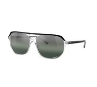Ray - Ban Unisex RB2205 BILL ONE 1294G6 Gafas de sol Acetato Negro Plata Geométrico Polarizado Espejo
