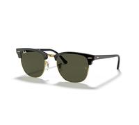 Ray-Ban RB3016 CLUBMASTER EBONY-ARISTA/CRYSTAL GREEN (W0365) - 55 mm, Green