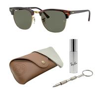 Ray-Ban RB3016 Clubmaster - Gafas de sol polarizadas clásicas cuadradas con kit de gafas, ajuste de puente alto, ideales para uso formal e informal, Tortuga (990/58 | 55 mm) polarizada, 55 mm
