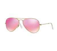 Ray-Ban RB3025 Aviator Classic Gafas de sol polarizadas, (Marco dorado mate/espejo rosa polarizado lente 112/1q), Medium