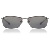 Ray Ban RB3183 anteojos de sol rectangulares polarizadas de metal, Gris plomizo, 63 mm